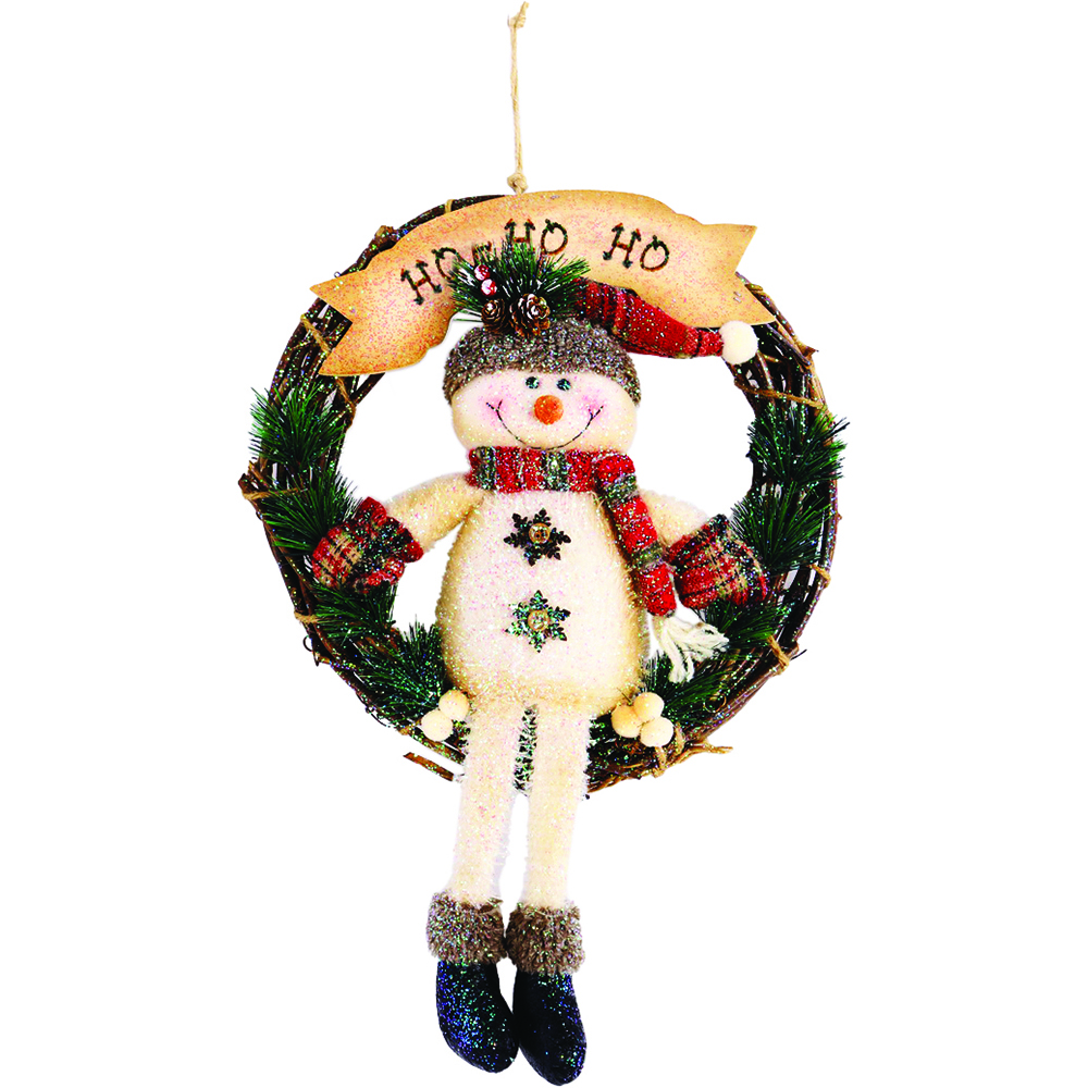 Image Wreath Snowman - Glitter Collection - Red Hat